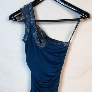 Dark Turquoise One Shoulder Detailed Dress Size S